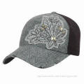 Country style baseball cap, made of acrylic and wool blend fabric